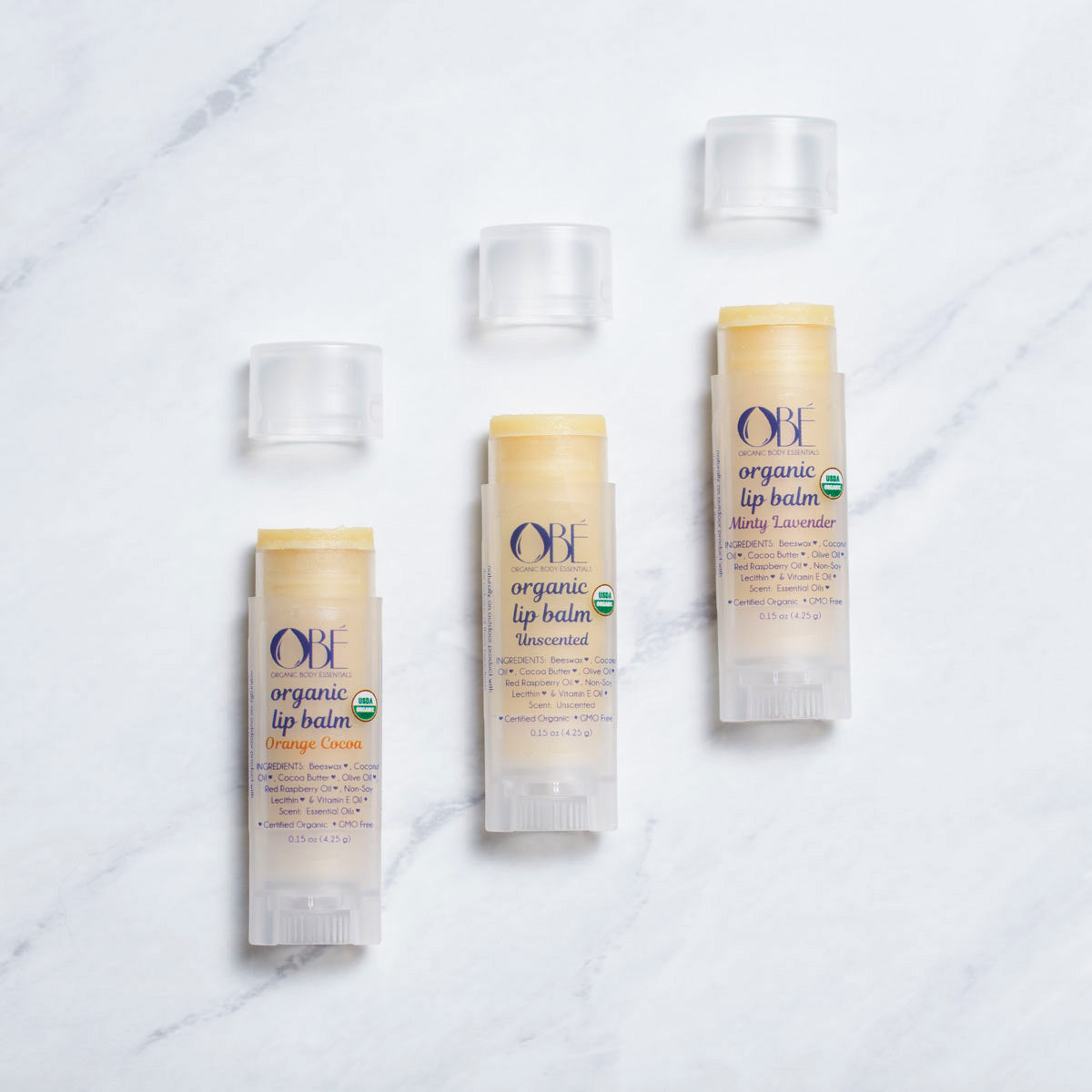 Organic Lip Balm - 3 Pack