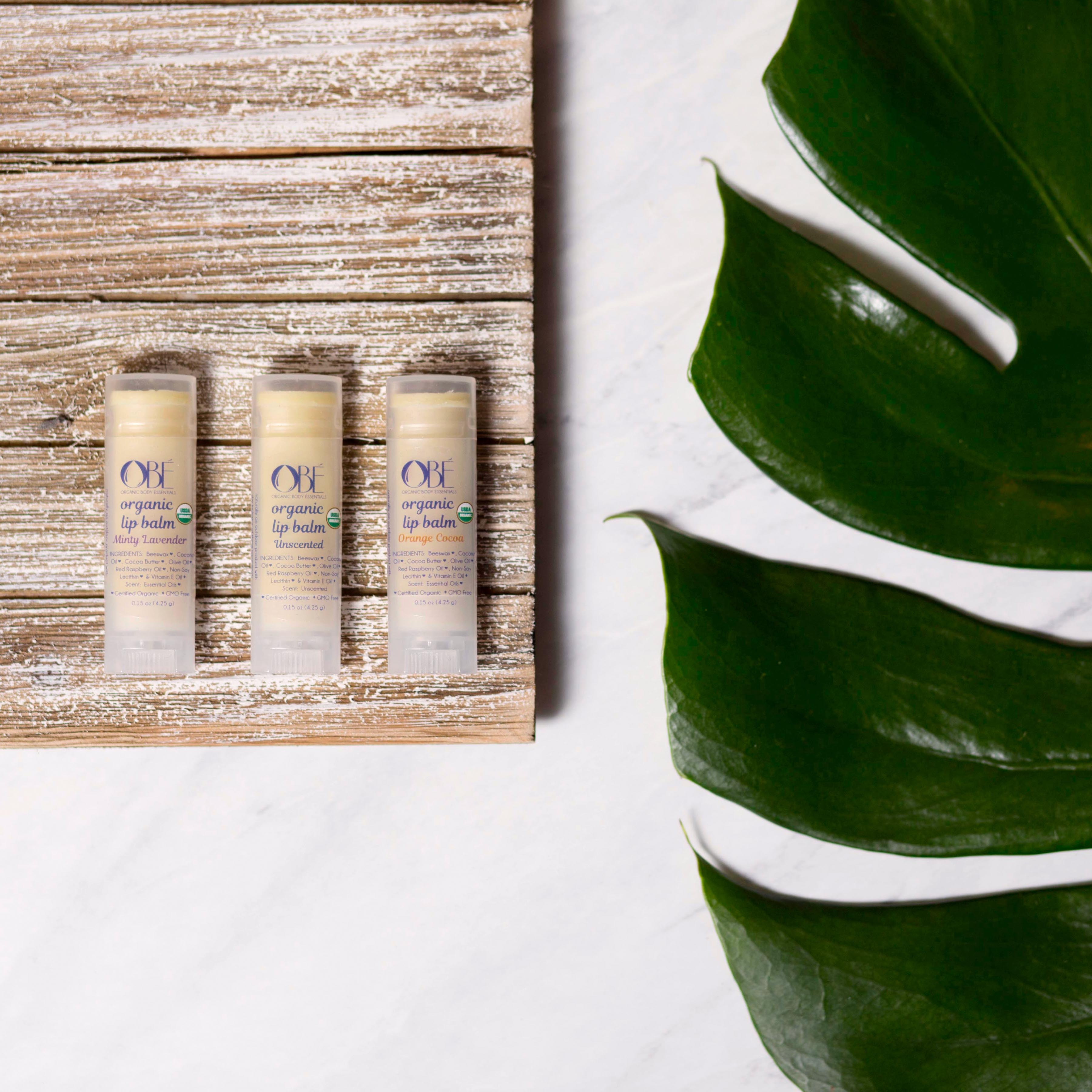 Organic Lip Balm - 3 Pack