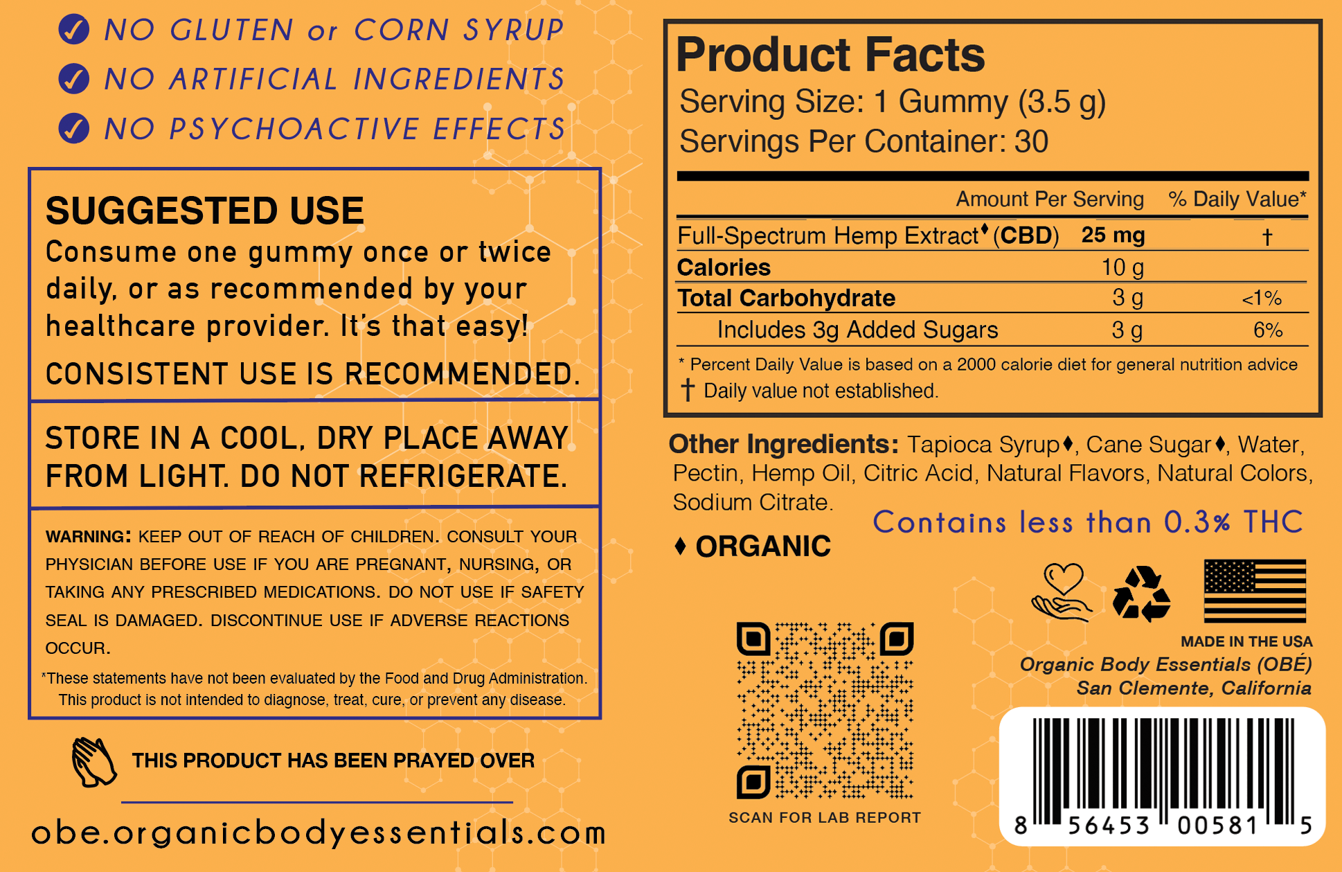 CBD Gummy Label