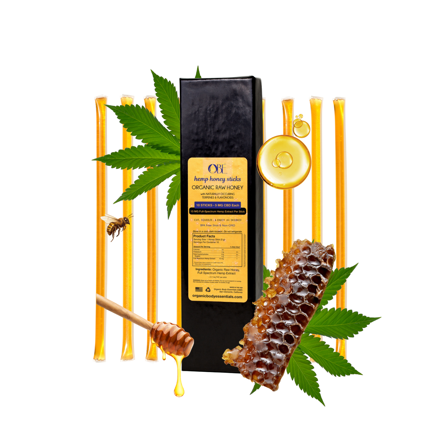 CBD Honey Sticks - 5mg each