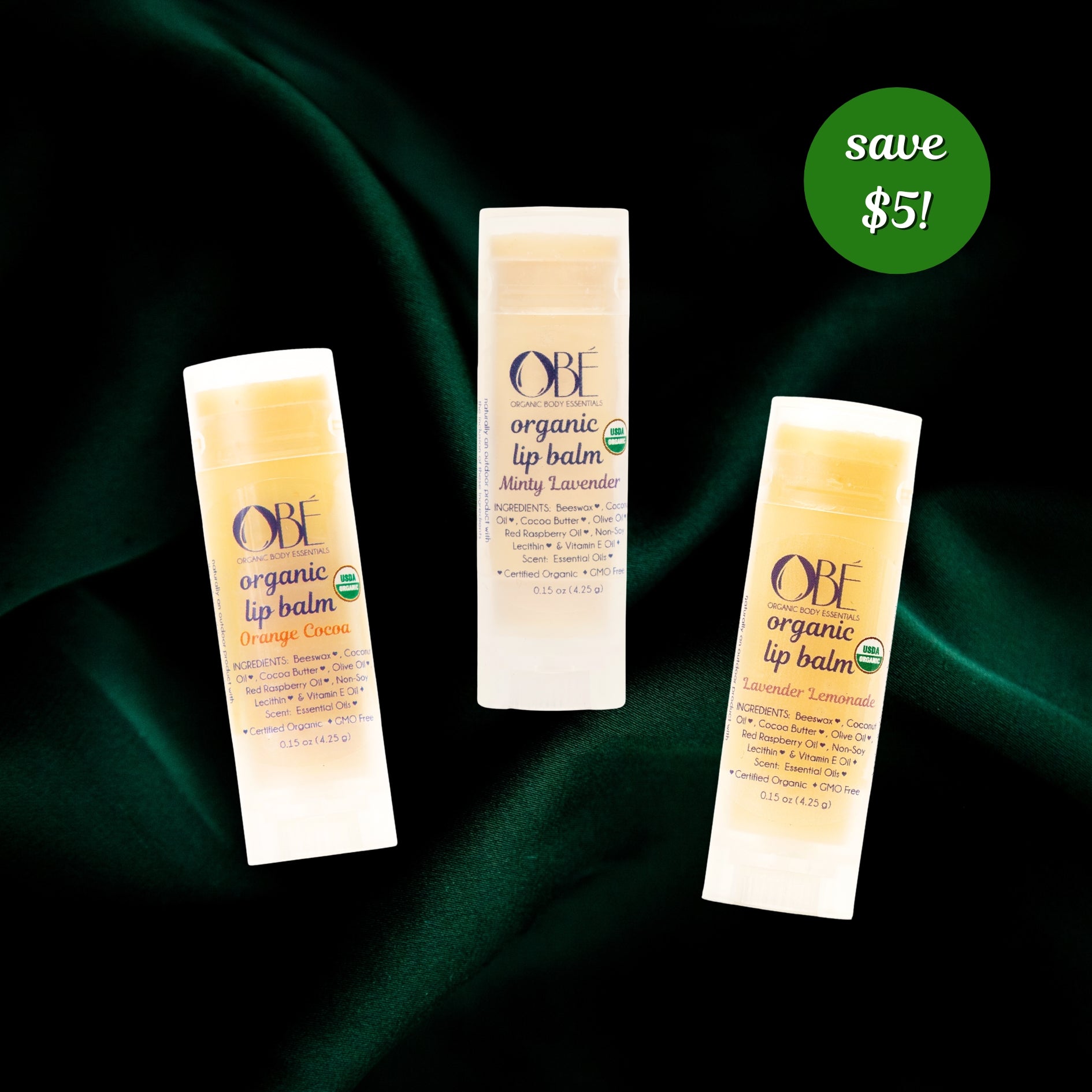 Organic Lip Balm Trio