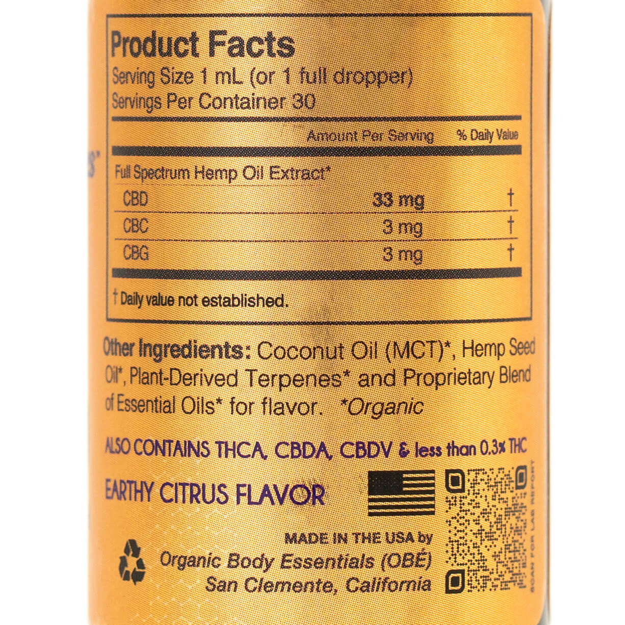 Buy CBD Oil 1000mg 30ml | Organic Body Essentials